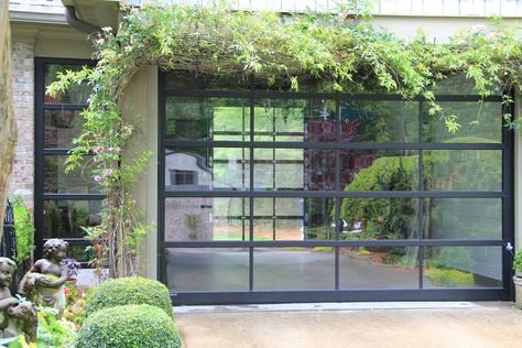 Clear Garage Doors, Modern Sliding Glass Doors, Black Garage Doors, Glass Garage, Custom Garage Doors, Sectional Garage Doors, Modern Garage Doors, Steel Garage Doors, Garage Door Styles