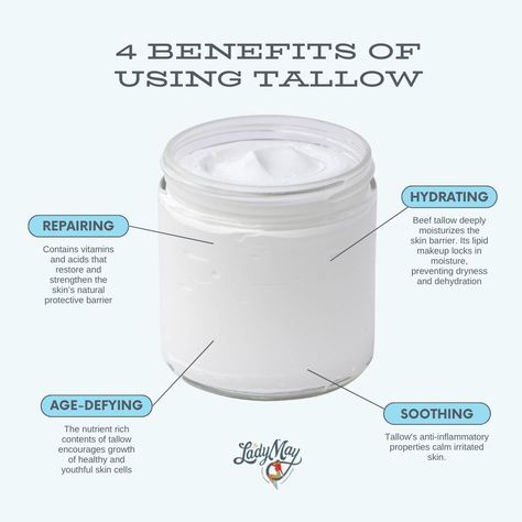 Did you know there are many benefits to using Tallow as a moisturizer for your skin? Tallow is a great option if you are looking to repair, prevent aging, hydrate, and soothe your skin! Tallow Benefits, Beef Tallow, Prevent Aging, Diet Menu, Natural Living, Diy Beauty, Your Skin, Did You Know, Moisturizer