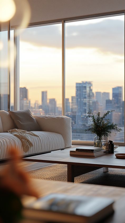 Apartment With Floor To Ceiling Windows, Floor To Ceiling Apartment, City View Apartment, City Homes, Apartment View, Glass Walls, Skyline View, Floor To Ceiling, Floor To Ceiling Windows