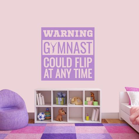 Gymnastics Bedroom, Gymnastics Stickers, Gymnastics Wall Art, Gymnastics Room, Sports Room, Nantucket Style Decor, Fall Mantel Decorations, Smooth Walls, Teen Room