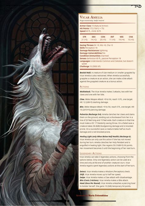 Dnd Humanoid Monsters, Monster Of The Week Rpg, Dnd Monsters Low Level, Vicar Amelia, Big Monsters, Homebrew Monsters, Monster Manual, Dnd Stats, Big Monster