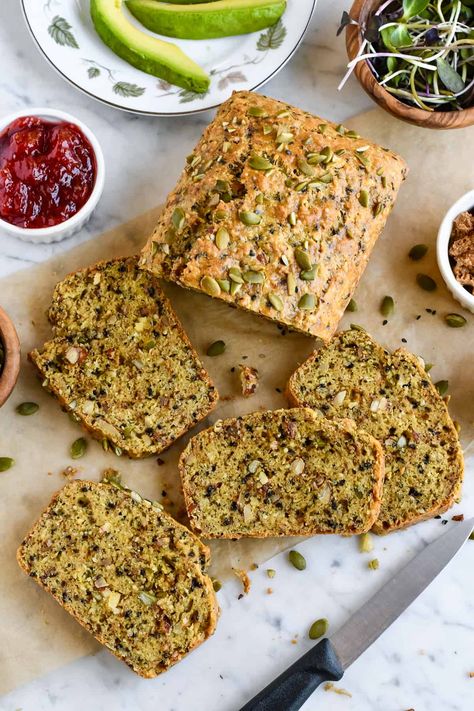 Gluten Free Seed Bread Seed Bread Gluten Free, Gluten Free Seeded Bread, Gluten Free Seed Bread, Healthy Gluten Free Bread, Flaxseed Bread, Seeded Bread Recipes, Paleo Breads, Grain Free Bread, Vegan Fish