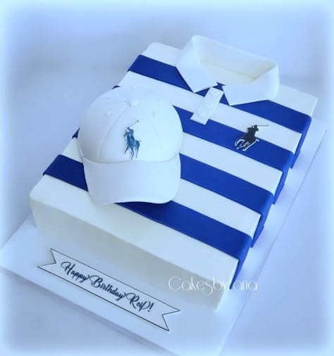 Birthday Cake Ideas For Men, Cake Ideas For Men, Sweet 16 For Boys, Cake Design For Men, Cap Cake, Realistic Cakes, Shirt Cake, Cake Decorating For Beginners, 16 Birthday Cake