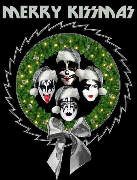 Merry Kissmas Megadeth Christmas, Kiss Rock Band, Kiss Artwork, Merry Kissmas, Band Christmas, Kiss Army, Kiss Pictures, Vintage Kiss, Kiss Art