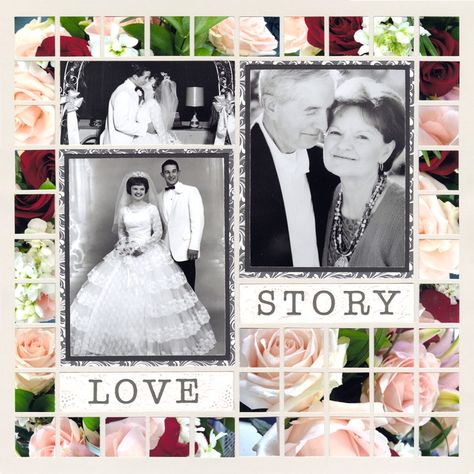 6 Anniversary Scrapbook Ideas to Love - Mosaic Moments 6 Anniversary, Old Wedding Photos, Jodi Benson, Couple Scrapbook, Wedding Scrapbook Pages, Mosaic Moments, Wedding Scrapbooking Layouts, Scrapbook Overlay, Anniversary Scrapbook