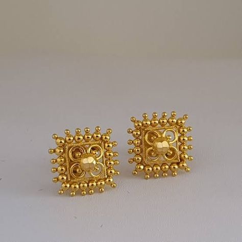 Daily Wear Earrings Gold Indian Latest, 4 Grams Gold Ear Rings, Gold Studs Earrings Indian, Daily Use Gold Earrings Indian, 2 Grams Gold Earrings Designs, Gold Earrings For Kids, 22k Gold Earrings, Unique Gold Jewelry Designs, Gold Earrings Indian