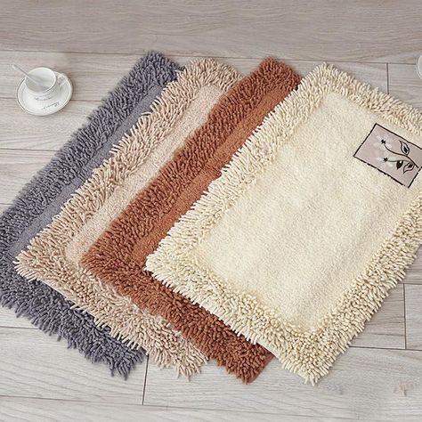 Toilet Organization, Diy Weaving Projects, Layering Rug, Bath Mat Diy, Carpet Green, Luxury Bath Rugs, Flower Bath Mat, Embroidery Kitchen, Living Room Mats