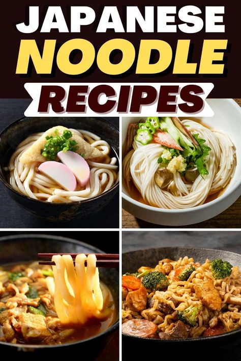 Try these Japanese noodle recipes for easy, healthy meals! From ramen to soba noodles to salads, these authentic dishes provide a true taste of Japan. Japanese Noodle Recipes, Spicy Ramen Noodle Recipes, Japanese Soba Noodles, Japanese Noodle Dish, Spicy Ramen Noodles, Ramen Recipes Easy, Noodle Dinner, Ramen Noodle Salad, Noodle Soups