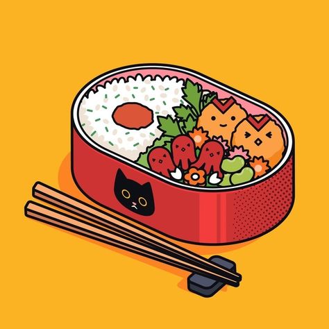 Kawaii bento asian japanese lunchbox | Free Vector #Freepik #freevector #food #box #japan #event Foods Drawing, Bento Japanese, Gothic Kawaii, Cute Bento Boxes, Kawaii Bento, Japanese Bento Box, 귀여운 음식 그림, Cute Bento, Food Cartoon