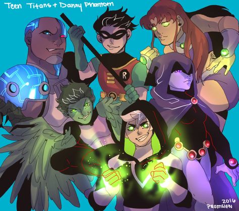 Teen Titans and Danny Phantom Secret Trio, Phantom Comics, American Dragon, Desenhos Gravity Falls, Randy Cunningham, Teen Titan, Ghost Boy, Fandom Crossover, Beast Boy