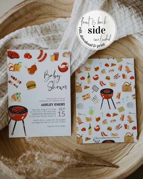 Fire up the BBQ grill and gather 'round for a back-to-basics backyard BBQ baby shower! Let's celebrate the little one on the way in the coziest and most casual setting! 🍔🌭 Don't miss out on more fun ideas on my blog! Photos found on Pinterest #BackyardBBQBash #bbqbabyshower #babyshowerideas #babyshowertheme #bbq #babyque #babyq Backyard Baby Q, Barbecue Baby Shower Ideas, Babyque Shower Ideas, Bbq Baby Shower Ideas, Babyque Shower, Baby Bbq, Barbecue Baby Shower, Bbq Baby Shower, Couples Baby Showers