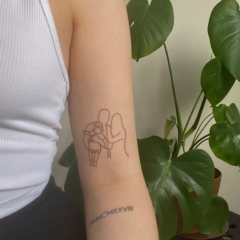 Parent Tattoo Ideas, Parent Tattoo, Pelvic Tattoos, Baby Tattoo Designs, 23rd March, Father Tattoos, Aesthetic Plants, Panda Tattoo, Family Tattoo