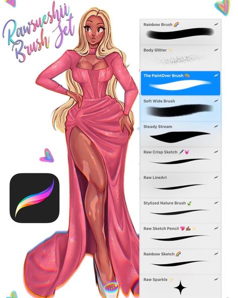 Swipe left for ref! ✨Make sure to check out my model ref board on Pinterest.com/christinalorre so you can practice drawing in your own… Manifesto Design, Painting Procreate, Free Procreate, Procreate Brushes Free, How To Shade, Free Brush, Procreate Brushes, Female Body, Coloring Book Art