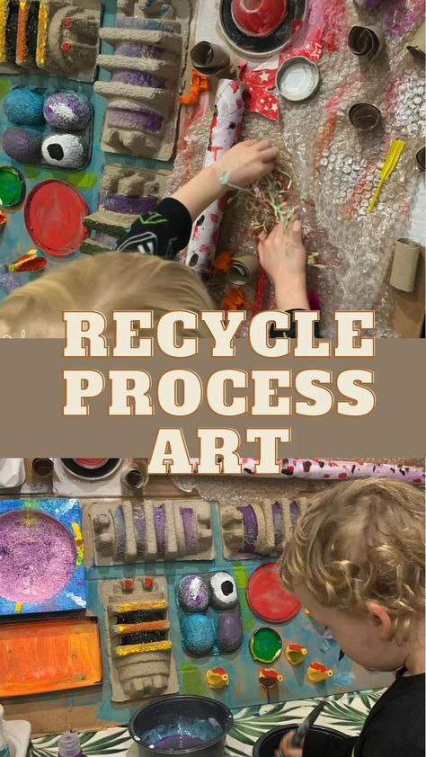 Process Art Preschool, Sustainability Activities, Summer Preschool Activities, Recycling Activities, Art Preschool, School Art Activities, Eyfs Activities, Recycled Art Projects, 2022 Art