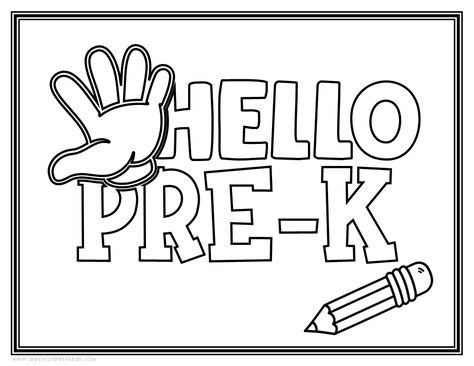 Pre K Coloring Sheets Free Printable, Welcome To Preschool Coloring Sheet, Prek Coloring Pages Free, Prek Coloring Pages, Pre K Coloring Pages Printables, First Day Of School Coloring Page, Back To School Coloring Pages, Welcome To Preschool, Prek Art