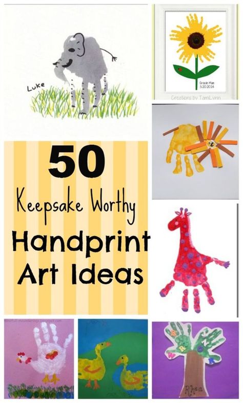 50 Amazingly sweet Kids handprint art ideas!  Such sweet activities for preschoolers, toddlers, and big kids too! www.HowWeeLearn.com Handprint Art Ideas, Art Ideas For Kids, Footprint Crafts, Footprint Art, Handprint Crafts, Crafty Kids, Handprint Art, Toddler Art, Toddler Fun