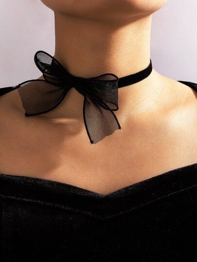 Kalung Choker, Knot Decor, Bow Choker, Ribbon Choker, Lace Choker, Collar Choker, Butterfly Knot, Bow Collar, Bow Knot