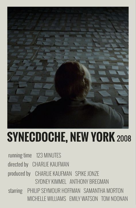 777 Art, Synecdoche New York, Movie Polaroids, Charlie Kaufman, New York Movie, Samantha Morton, Emily Watson, Philip Seymour Hoffman, Spike Jonze