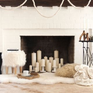 Room, Floor, Interior design, Flooring, Ceiling, Household supply, Interior design, Natural material, Laminate flooring, Wood flooring, Non Functional Fireplace, Non Functional Fireplace Ideas, Empty Fireplace Ideas, Decorate A Fireplace, Fireplace Box, Clean Fireplace, Candles In Fireplace, The Family Handyman, Old Fireplace