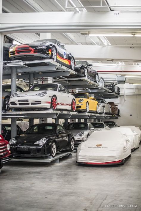 Car Stacker, Porsche Museum, Cool Garages, Man Cave Room, Parking Solutions, Ultimate Garage, Car Barn, Dream Car Garage, Car Workshop