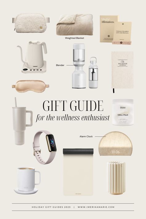 Holiday Gift Guide for The Wellness Enthusiast | Erika Marie Gift Ideas For Women Aesthetic, Wellness Wishlist, Gifts For Myself, Woman Gift Ideas, Erika Marie, Anthropologie Gifts, Luxury Gift Ideas, Chic Christmas Gifts, Wellness Trends