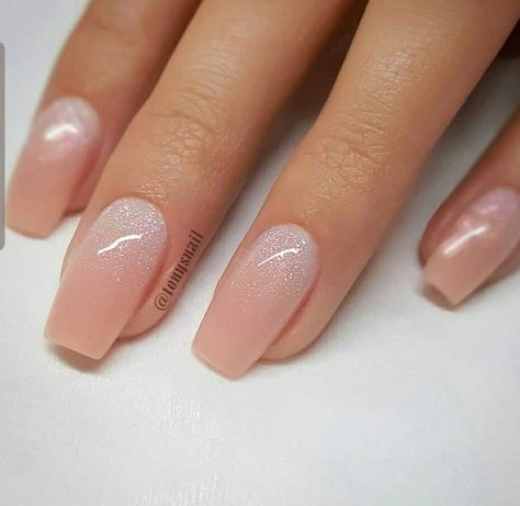 Types Of Nails Shapes, Unghie Sfumate, Tapered Square Nails, Nail Time, Tapered Square, Her Nails, Nail Art Wedding, Glitter Ombre, Neutral Nails