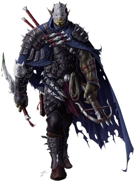 Half orc; assassin; D&D; pathfinder; male; man; crossbow Half Orc, Pathfinder Character, Dnd Races, Heroic Fantasy, Fantasy Races, Dungeons And Dragons Characters, Rpg Characters, Fantasy Armor, Fantasy Warrior