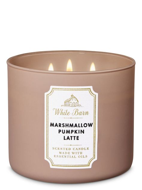 Marshmallow Pumpkin Latte 3-Wick Candle by Bath & Body Works Marshmallow Pumpkin Latte, Latte Candle, Marshmallow Pumpkin, Lilin Aroma, Fall Scenery, Candle Bath, Candle Obsession, Bath Body Works Candles, Fall Trees