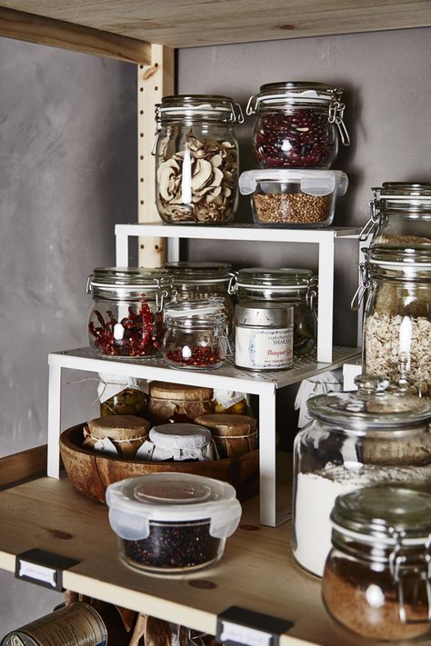 The perfect pantry? Coming right up! The IKEA IVAR storage furniture system is designed so you can combine the different pieces to suit you and your space by creating the combination of shelves, drawers and cabinets you want. Ikea Pantry, Perfect Pantry, Ikea Ivar, Diy Pantry, Kitchen Organisation, Kitchen Decor Ideas, Rustic Farmhouse Kitchen, Rack Kitchen, Pantry Storage