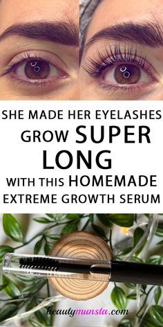 Do you know how to grow longer eyelashes at home? You can easily make your eyelashes grow longer by using this DIY eyelash growth serum with only a few ingredients! Best Oil For Eyelash Growth, Eyelashes Serum Diy Longer Lashes, Eyelash Growth Castor Oil, Natural Way To Grow Eyelashes, How To Make My Lashes Grow, Essential Oil Eyelash Serum, How To Make Your Own Eyelash Serum, Best Eyelash Growth Serum Diy, Tips To Grow Eyelashes