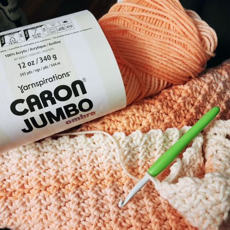 There's just something I love about ombre yarn. Especially for blankets! Caron Jumbo Ombre 6.5 mm K Clover Amour Crochet Hook New Pattern Coming Soon! #yarnspirations #caronjumboombre #Caron #cloveramour #ombreyarn #easycrochet #patterncomingsoon #Crochet #crochetersofinstagram #yarnlove #yarn #crochetblanket Ombre Yarn, Medium Weight Yarn, Ombre Color, Crochet Hook, Easy Crochet, Crochet Hooks, Crochet Blanket, Blankets, Coming Soon