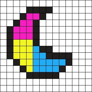 Crescent Moon Perler Bead Pattern, Moon Perler Bead Pattern, Pride Perler Bead Patterns, Pride Perler Beads, Simple Perler Bead Patterns, Moon Perler Beads, Moon Pixel Art, Undertale Pixel Art, Pan Pride