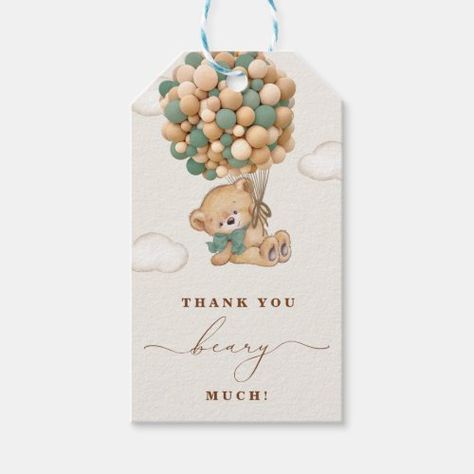 Thank You Beary Much Gift Tags #thankyoubearymuch #teddybeargifttag #babyshowergifttag #cute #teddybear #babyexpecting #babyshowerinvitation #teddybearinvitation #babyshowerboy #green Bear Invitations, Baby Shower Tags, Teddy Bear Gifts, Baby Shower Thank You Cards, Teddy Bear Baby Shower, Baby Bear Baby Shower, Baby Shower Thank You, Baby Shower Theme, Boy Shower