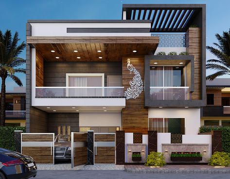 SUHAIL TYAGI on Behance Indian House Exterior Design, 2 Storey House Design, House Outer Design, Small House Elevation, Small House Front Design, House Balcony Design, Modern Small House Design, Best Modern House Design, Small House Elevation Design