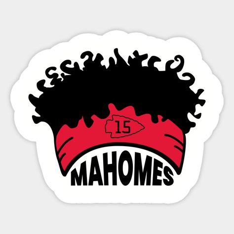 Super Bowl champion Patrick Mahomes hair with a hairband. -- Choose from our vast selection of stickers to match with your favorite design to make the perfect customized sticker/decal. Perfect to put on water bottles, laptops, hard hats, and car windows. Everything from favorite TV show stickers to funny stickers. For men, women, boys, and girls. Patrick Mahomes Cartoon Drawing, Chiefs Stickers, Sticker Patrick, Patrick Mahomes Super Bowl, Super Bowl Cookies, Kansas City Chiefs Logo, Round Signs, Wallpaper Minimalist, Fav Products