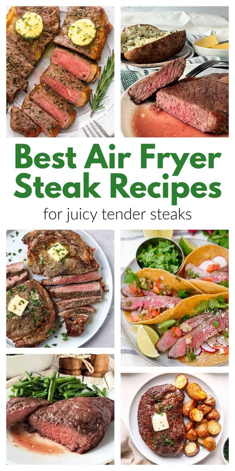 Air fryer steak recipes are great to make a delicious juicy steak in the air fryer. Make the best air fryer steak with these easy recipes. Easy Ninja air fryer steak recipes, Ninja Foodi steak recipes, air fryer recipes for steaks. Craving a juicy, flavorful steak but short on time? Look no further than your trusty air fryer! Collection of recipes for perfectly cooked steaks, minus the kitchen fuss. From classic salt and pepper to bold marinades, these recipes cater to all taste buds Air Fryer Steak Cooking Times, Air Fryer Steak Recipes Sirloin, Tuna Steak Air Fryer Recipes, Steak Recipes Air Fryer, Air Fryer Steak Recipes, Ninja Foodi Steak, Steak Air Fryer, Steak In The Air Fryer, Steak Cooking Chart