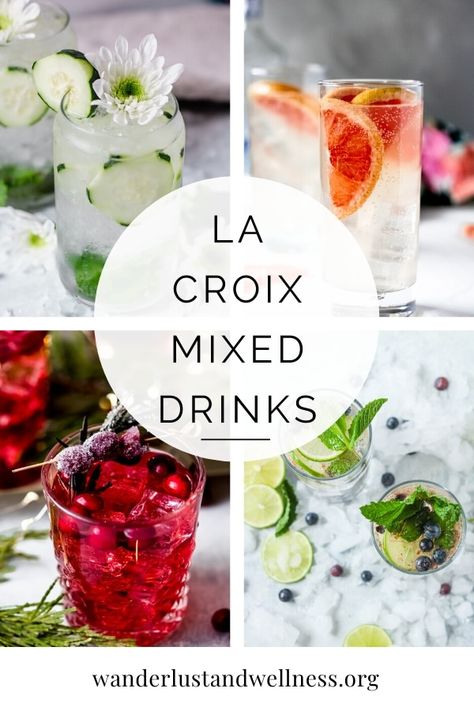 Limoncello La Croix Cocktails, Lacroix Mocktail Recipes, La Croix Mocktail Recipes, Summer Cocktails Vodka, Lacroix Cocktails, Watermelon Mixed Drinks, La Croix Cocktails, Sparkling Water Cocktail, Tequila And Lemonade