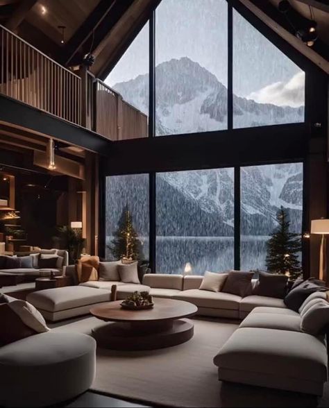 Mountain Interior Design, Mountain Interiors, Chalet Interior, Industrial Style Decor, Interior Design Guide, Modern Mountain, Modern Cabin, Modern Seating, Winter House