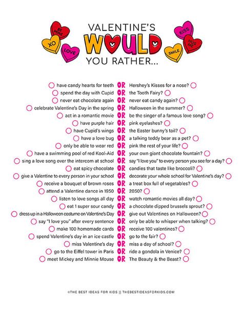 Valentines Day Would You Rather Printable Valentines Would You Rather For Kids, Vday Party, Recess Activities, Kids Valentine Party, Rather Questions, Valentine's Party, Would You Rather Questions, Free Printable Cards, Valentine Party