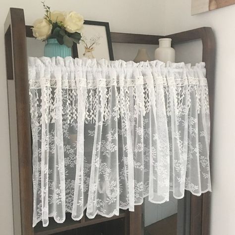 #curtainslivingroom #valance #lacefrontwigs White Kitchen Curtains, Half Curtains, Cafe Window, Lace Window, Small Window Curtains, Tier Curtains, Tassel Curtains, Short Curtains, Net Curtains