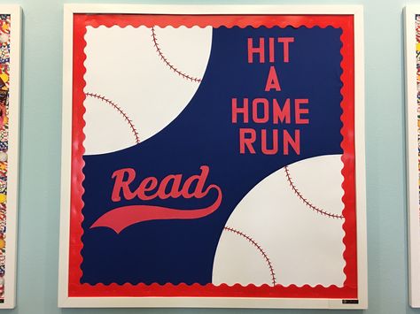 McMillan Memorial Library Overton TX SRP 2016 Baseball Sports Theme On Your Mark, Get Set, Read - Get In the Game, Read #SRP2016 Baseball Bulletin Board, Baseball Theme Classroom, Baseball Classroom, Sports Bulletin Boards, Cool Bulletin Boards, School Sports Theme, School Wide Themes, Sports Theme Classroom, Library Bulletin Board