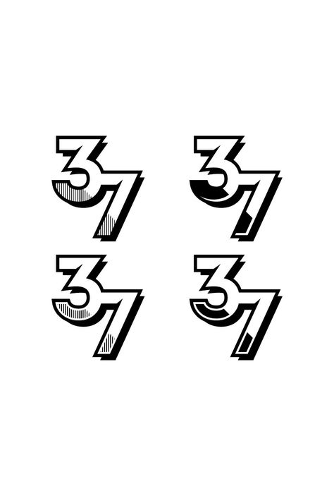 Pechito López's 37 racing number design 37 Number Logo, 37 Tattoo Number, Ft Logo, Typographic Posters, 7 Logo, Number Logo, Logo Idea, Logo Number, Logos Inspiration