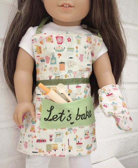 Free Doll Clothes Sewing Patterns, Baby Doll Sewing Patterns, Doll Apron Pattern Free, American Doll Sewing Patterns Free, American Doll Clothes Patterns Free, American Girl Clothes Patterns Free, 18inch Doll Clothes Patterns Free, Diy American Girl Doll Clothes, American Girl Doll Sewing Patterns Free