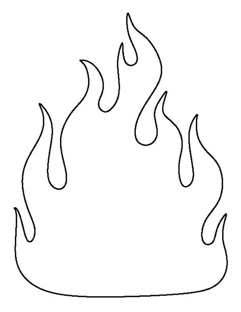 Fire pattern. Use the printable outline for crafts, creating stencils, scrapbooking, and more. Free PDF template to download and print at http://patternuniverse.com/download/fire-pattern/ Flame Clip Art, Flame Outline, Fire Safety Preschool, Fire Crafts, Fire Safety Week, Fire Prevention Week, Art Outline, Community Helpers Theme, Fire Prevention