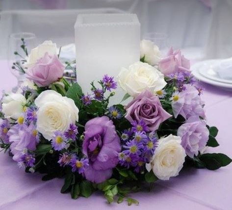 Inexpensive Purple Centerpieces, Short Centerpiece Wedding, Purple Flower Centerpieces, Purple Quinceanera Theme, Purple Centerpieces, Quinceanera Planning, Purple Wedding Theme, Quinceanera Decorations, Lilac Wedding