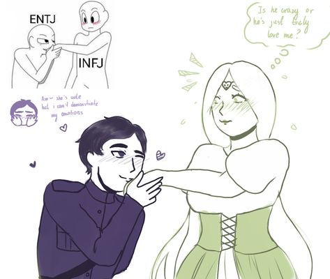 Entj X Infj Relationship, Infj Entj Ship, Infj X Entj Love, Infj Entj Relationship, Entj X Infj Couple, Entj And Infj Relationship, Infj Relationship Dynamics, Entp X Infj Fanart, Entj X Infj