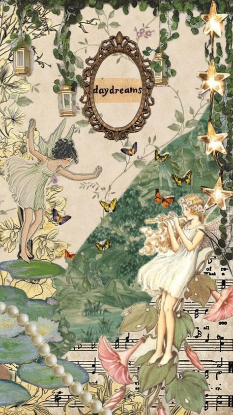 the fairly fairy daydreams #wallpaper #nature #vintage #vibes #fairy Fairy Collage, Nature Vintage, Collage Wallpaper, Wallpaper Nature, Vintage Vibes, Create Collage, Creative Play, Collage, Nature