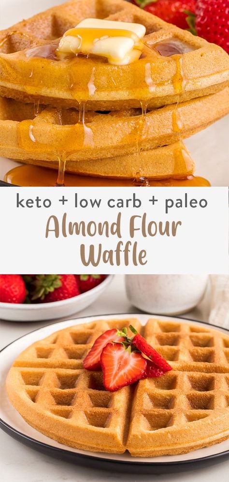 Paleo Waffles Almond Flour, Almond Flour Waffles Easy, Belgium Waffle Recipe, Sugar Free Waffles, Waffle Mix Recipes, Diy Waffles, Coconut Flour Waffles, Almond Flour Waffles, Keto And Gluten Free