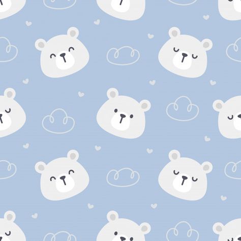 Polar Bear Background, Bear Background, Wallpaper For Boys, Baby Room Decals, Cute Seamless Pattern, Baby Background, Baby Print Art, Code Wallpaper, Nursery Patterns