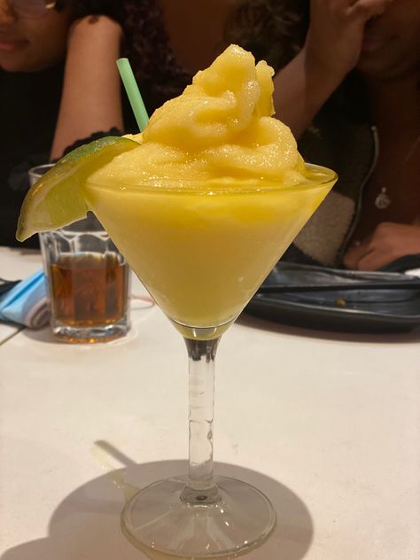 Swirled to the gods, a refreshing mango slush cocktail Mango Slush, Margarita Slush, Mango Rum, Pretty Drinks, Slushies, Rum, Alcoholic Drinks, Mango, Drinks